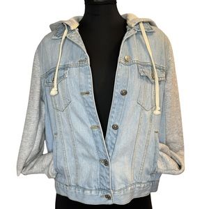 Forever 21 Denim Jacket with Removable Hoodie